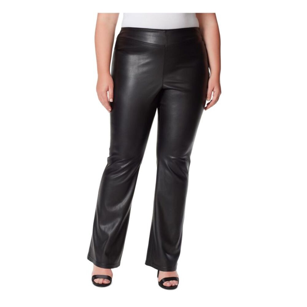 JESSICA SIMPSON Womens Black Unlined Elastic Waist Pull On Flare Pants Plus 22W